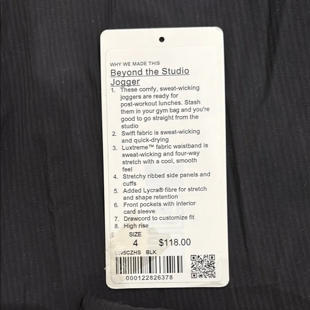 Lululemon Women’s  Black Jogger Pants, size 4. EUC - Picture 6 of 6